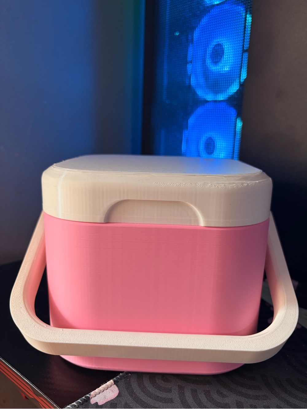 Portable Pink and white Cooler Box